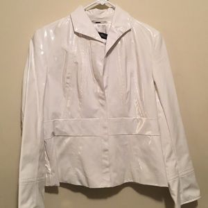 White Latex “Pamela McCoy” Jacket with Belt